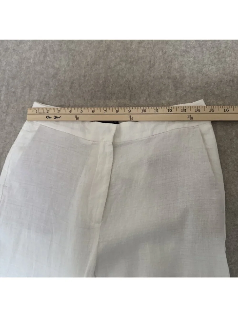 Zara High Waist Linen Flare Pants Womens M White Coastal New
